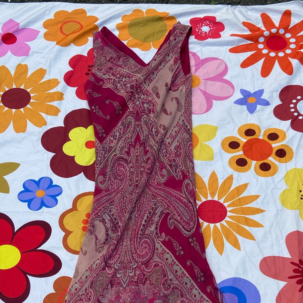 pink paisley dress
